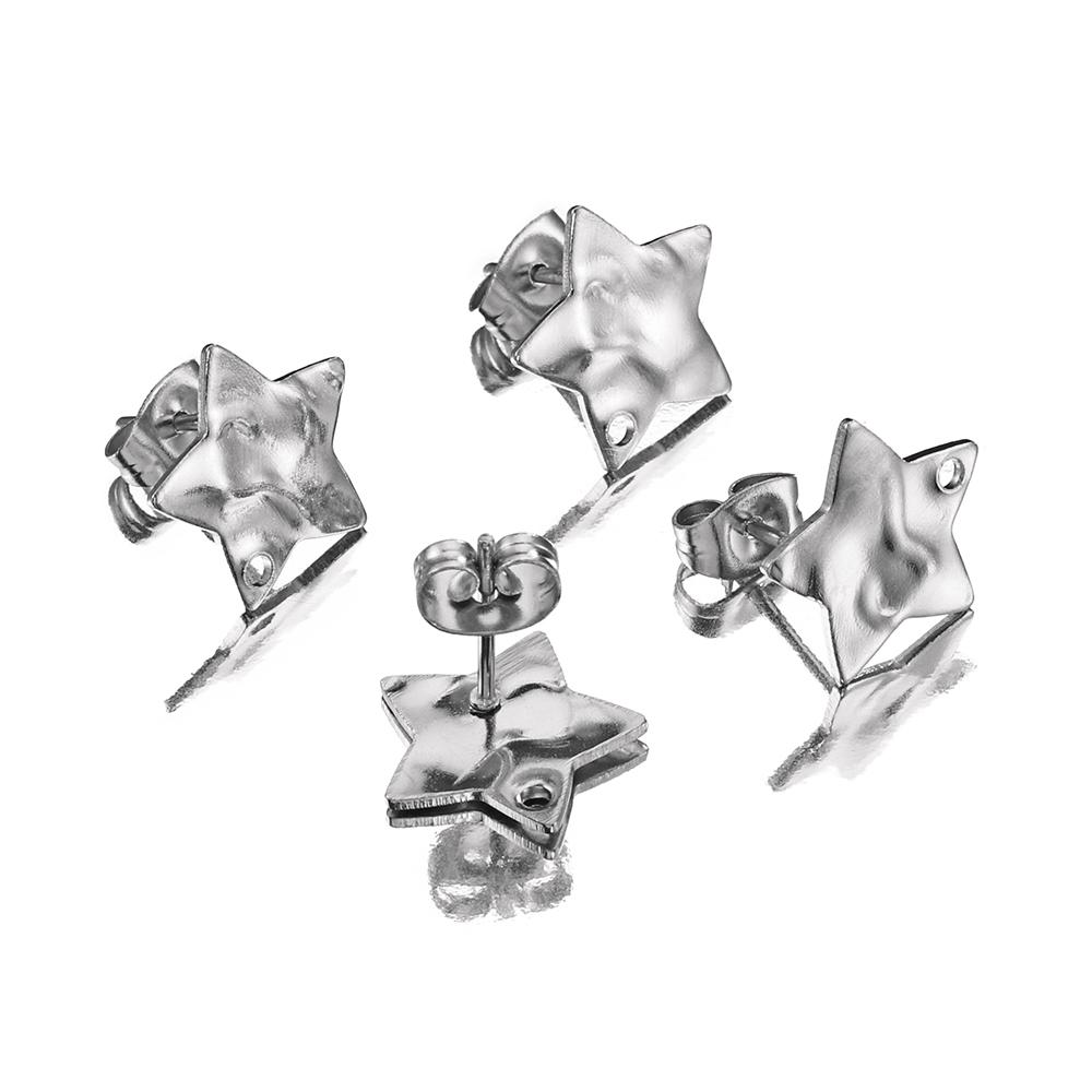 

10pcs/set Muiti-Styles Stainless Steel Blank Post Earring Studs Base Pins With Earring Plug Ear Back Jewelry Making DIY Supplies