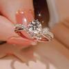 Moissanit Diamantring, Imitationsdiamant Dam Lätt Lyx, Nisch High-End Delikat Ring