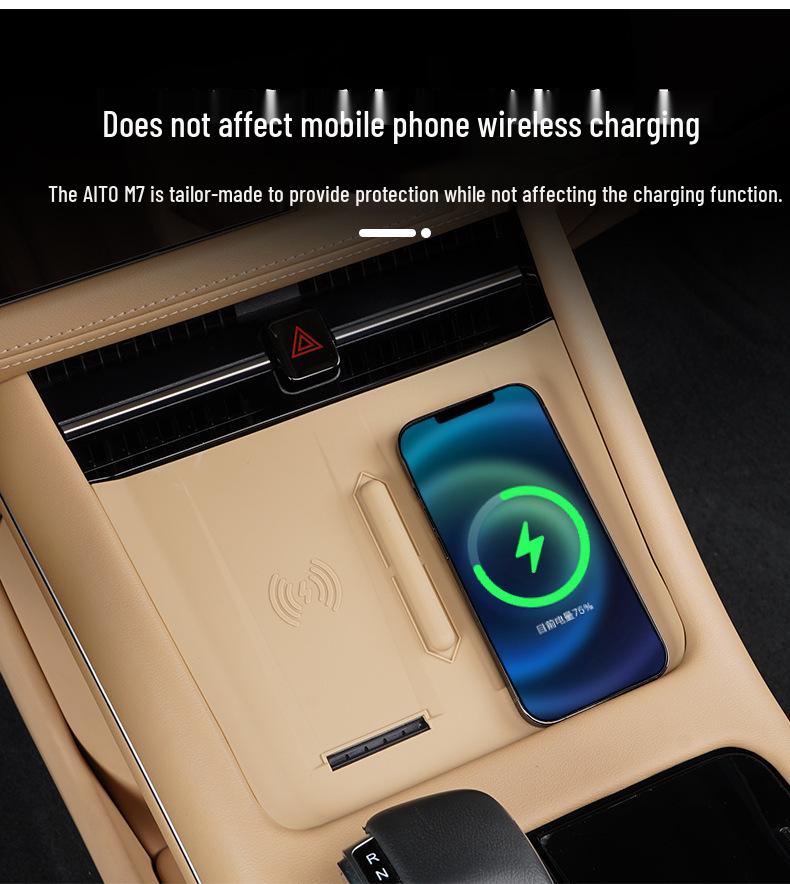 AITO M7 Central Control Wireless Charging Silicone Pad: Anti-slip Protective Accessory for 26 Models.