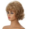 Synthetic Blonde Wigs Curly for Women Short Wig Natural Hairstyle Dark Roots Ombre Hair High Quality Wigs For Ladies KTB