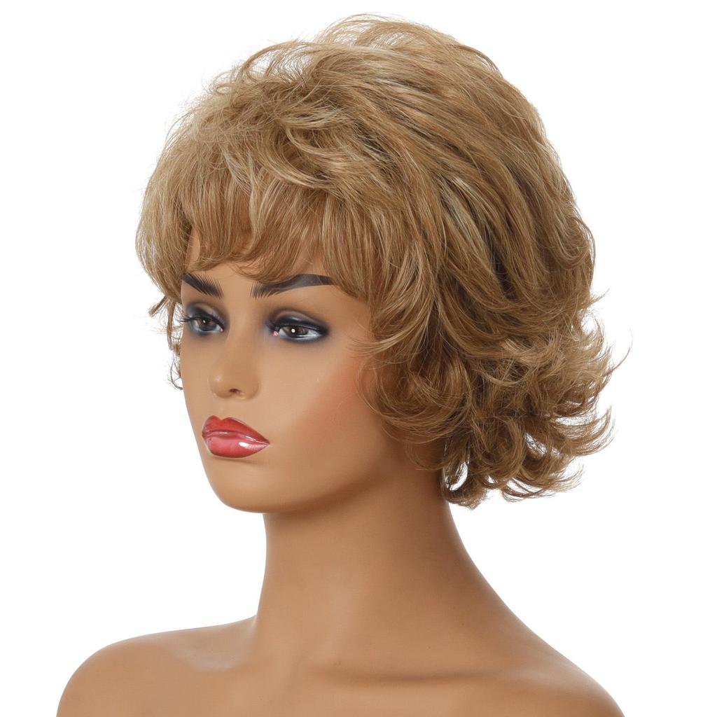 Synthetic Blonde Wigs Curly for Women Short Wig Natural Hairstyle Dark Roots Ombre Hair High Quality Wigs For Ladies KTB