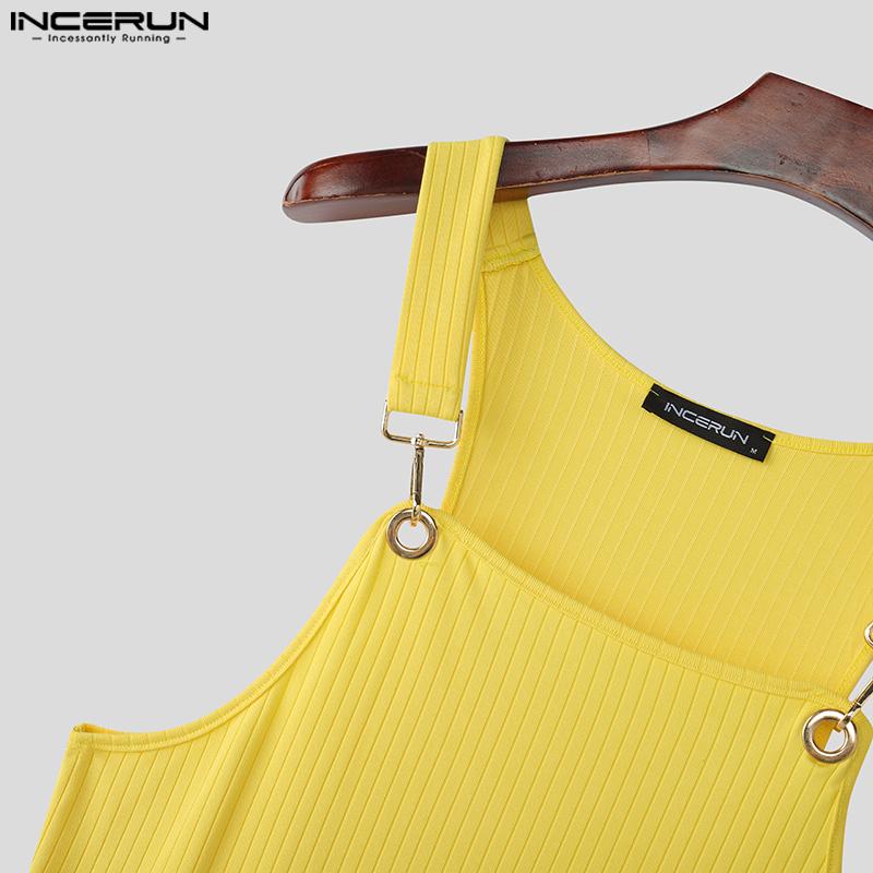 INCERUN Maiouri de vară cu bretele, fără mâneci, cu coaste, casual, mulate