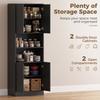 170 cm Tall Kitchen Cupboard Soft-Close Hinges Black Wood Effect
