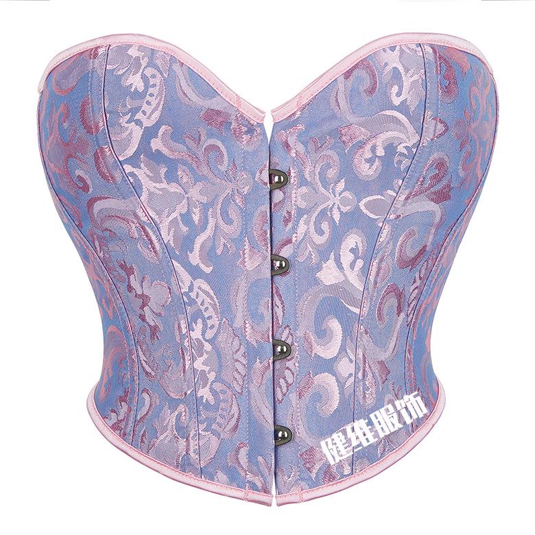 Vintage Fishbone Corset Crop Top: Drawstring, Waist Cincher, Tummy Control, Backless, Short Court Bodysuit with 4 Hooks.