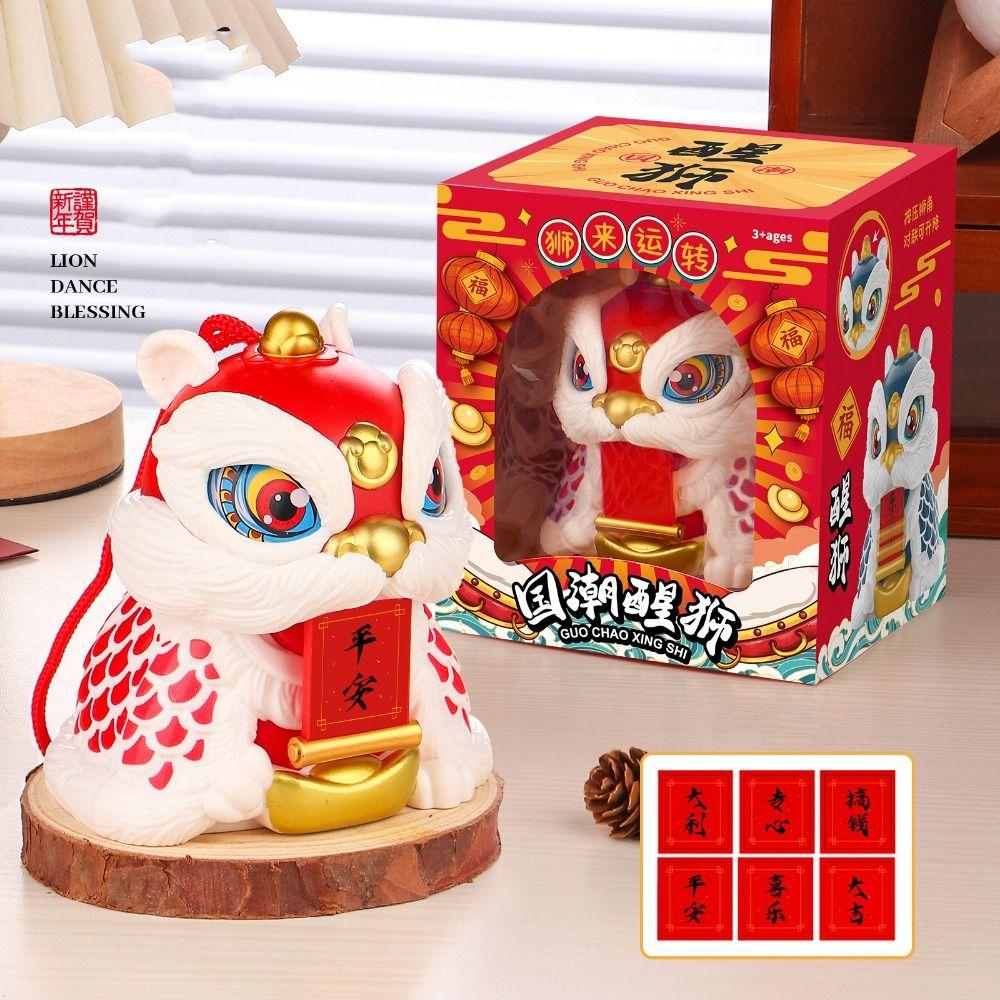 Chinese Style Lion Statue Figure Toys Attracting Wealth New Year Toys  Kid Girl Boy