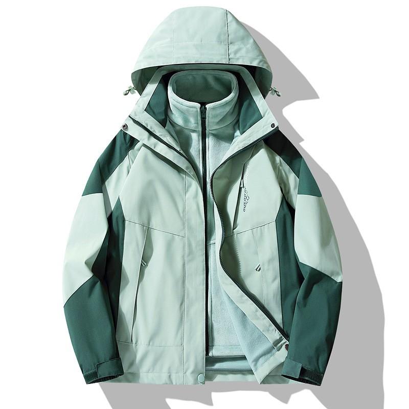 Unisex 3-in-1 Waterproof Windproof Outdoor Jacket With Fleece Liner Hiking Climbing Skiing Small Stature