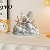 Ornament de coastă cu decorațiuni din scoici și corali, Stea de mare acrilică plată 2D cu scoici de ocean Bază decorativă pentru birou, Ornament central de masă pentru casă
