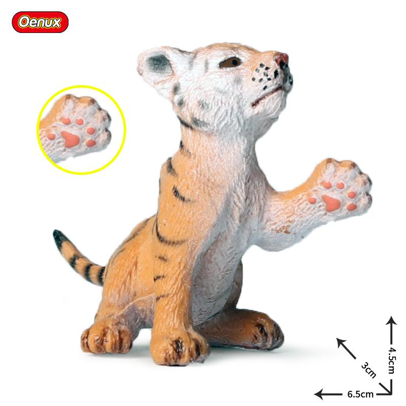 Oenux Original African Wild Animals Simulation Savage Bengal Tiger Siberian Tiger White Tiger Lion PVC Model Educational Toys