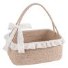 Handheld Storage Basket Woven Picnic Fruit Organizer Household Baby Gift Basket  For Home Decor
