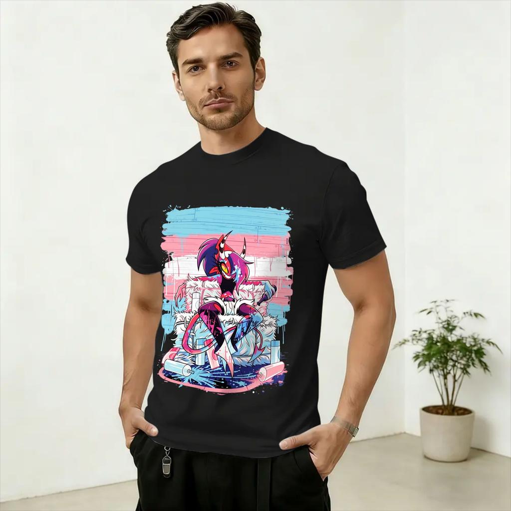 Unisex T-Shirts Hazbins Hoteling Vox Solo Metal Novelty Pure Cotton Tee Shirt Short Sleeve  T Shirts O Neck Clothes Graphic Printed