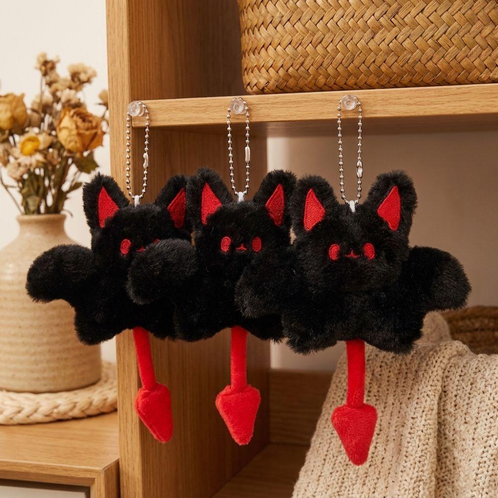Room Decor Plush Bat Doll Keychain Soft Funny Bat Bag Charm Bat Keychain with Wings Birthday Gift