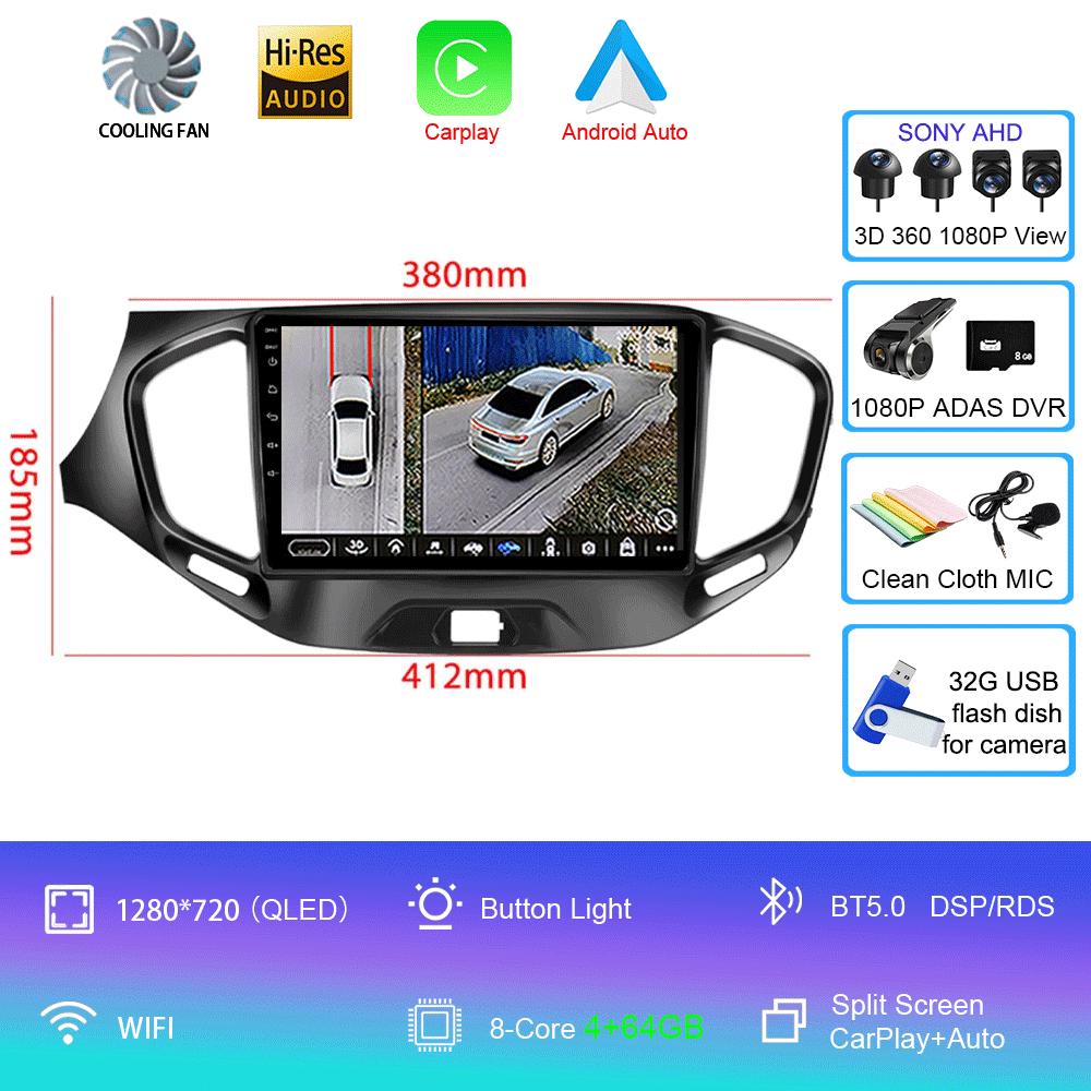 For LADA Vesta Cross Sport 2015-2019 Wireless Carplay Stereo Head Unit 2DIN Screen Android 14 Car Radio Multimedia Navigation 4G