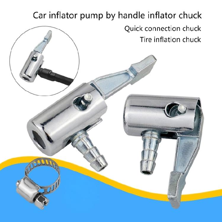 Air Chuck Heavy Duty Closed Flows Locking On Tires Chuck with Clip Adapter 1/4inch Tires Chuck for Tires Inflator Pressure Gaug