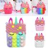Colorful Rainbow Unicorn Popper Sensory Stationery Storage Bag With Fidget Toy
