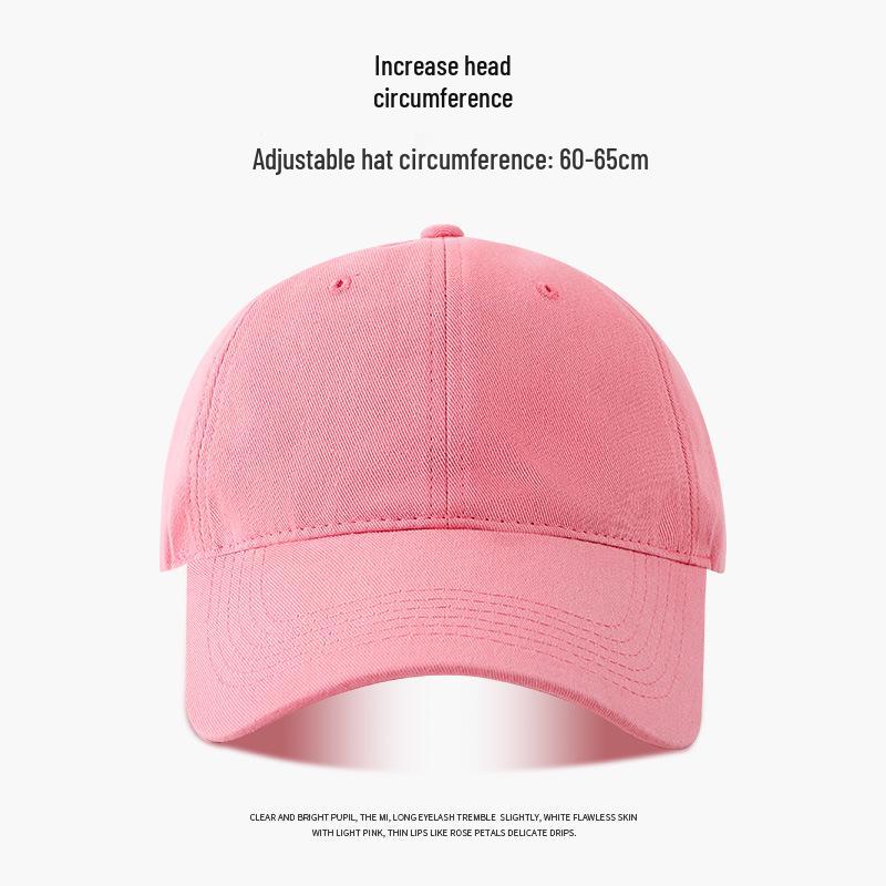 "65cm Unisex Solid Color Baseball Cap with Soft Top, Deepened and Widened Brim for a Slimmer Face Look."