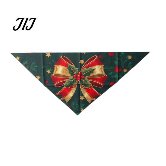 Breathable Pet Neckerchief Christmas Dog Bandana, Triangular Scarf, Snowman Tree Patterns, Bandana Adjustable Bib for Cats, Small Medium Dogs Washable