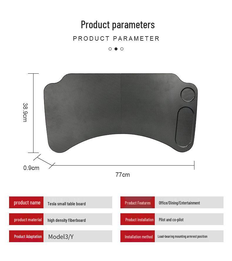 

FRINS Car Folding Table: Multi-functional for Tesla Model 3/Y - Perfect as Dining Table, Office Workbench, or Small Table Board.