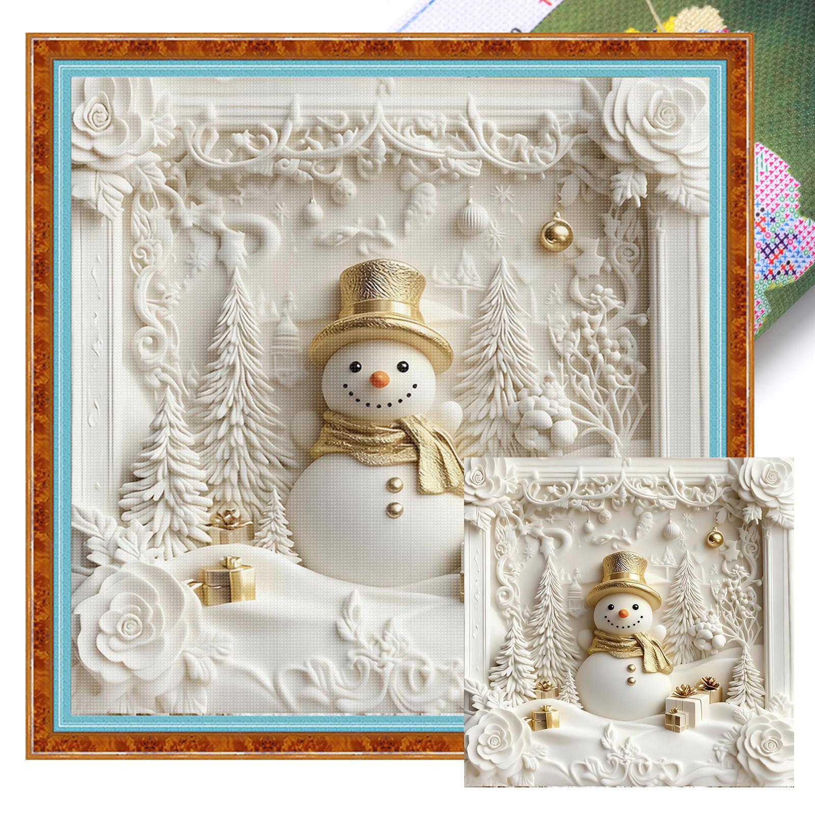Рождественские Полные 11CT DIY Штампованные Наборы для Вышивания Крестом 40x40 см Игла для Вышивания Стартовые Наборы для Взрослых Домашний Декор