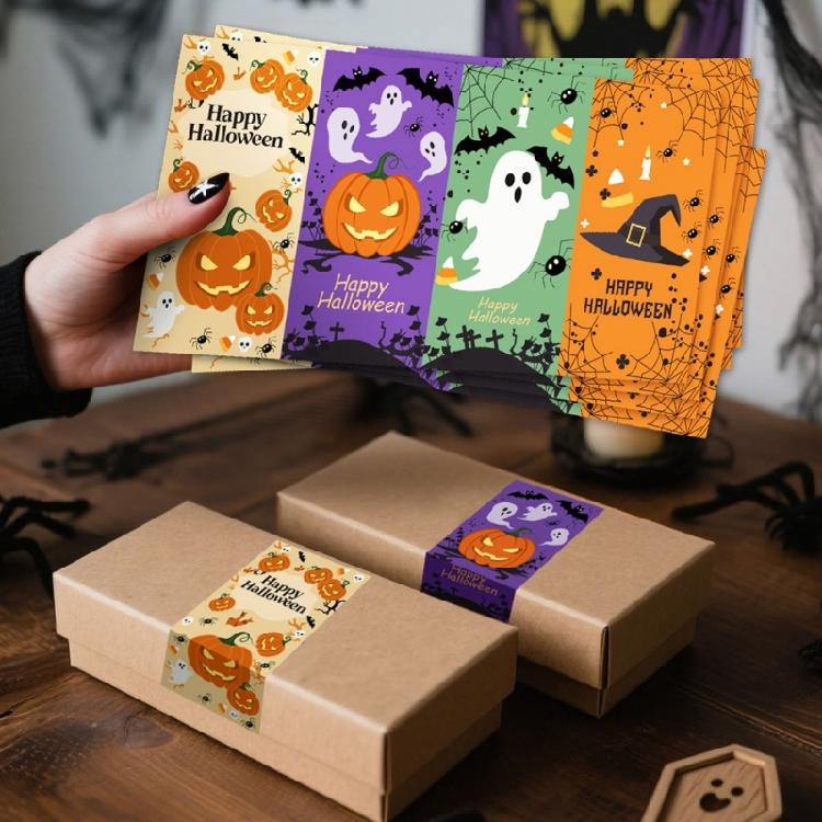 10 Sheets Halloween Sticker Sealing Labels Decorative Sticker School Supplies for Gift Wrapping And Journals