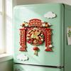 Yousheng Year of The Horse Refrigerator Magnet Chinese Style 3D Cartoon Horse Fridge Magnet Home Kitchen New Year Decoration