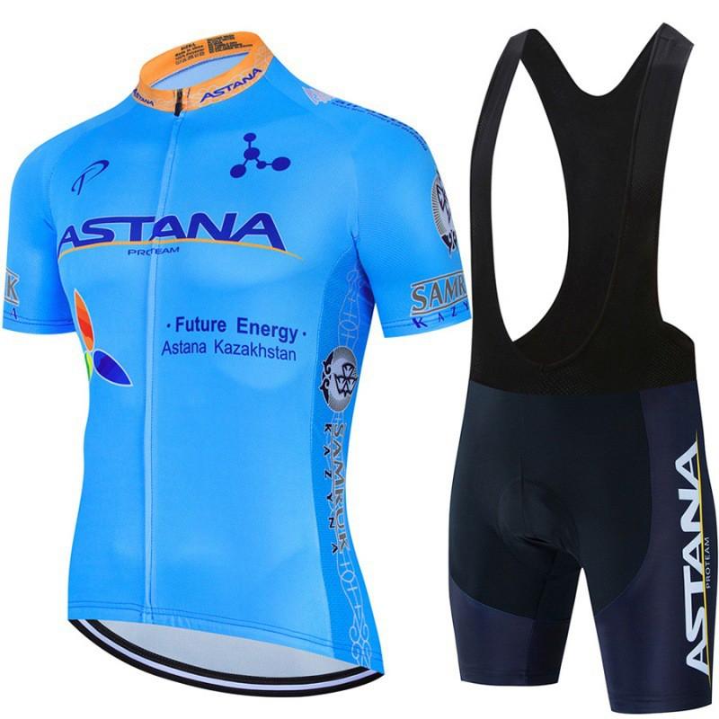 Mens Cycling Bib Shorts Set With Short Sleeve Jersey Breathable Sportwear Road Bike Riding