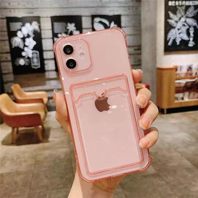 Clear Shockproof Phone Case For Iphone 13 12 11 Pro Xs Max Mini Xr 8 7 Plus Se 3 2022 2020 14 Pro Max Cover With Card Holder Bag