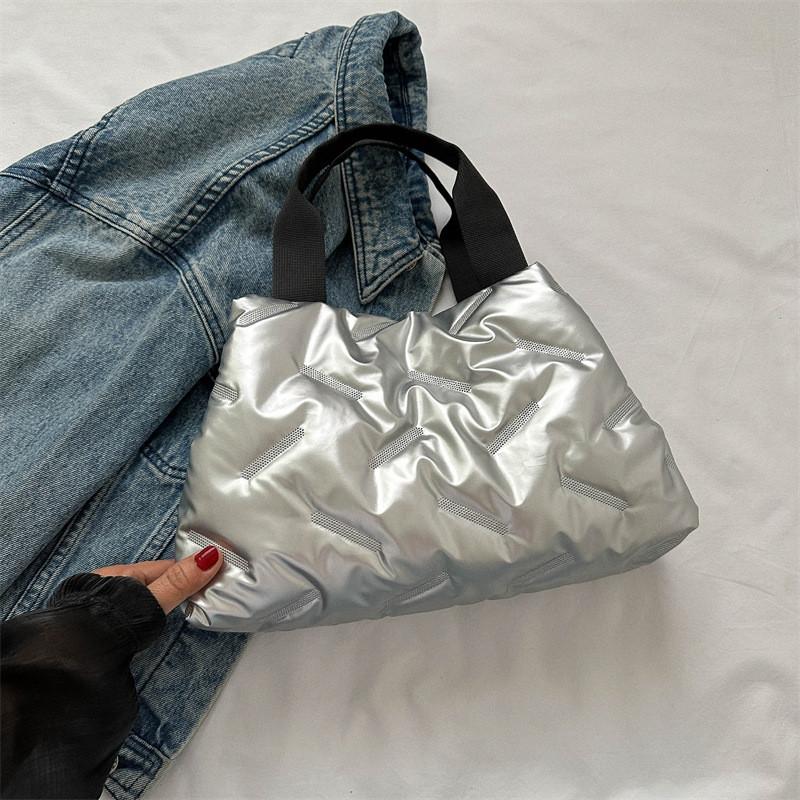 Stylish Versatile Large Capacity Tote Bag For Women In Black Gold Silver Red Green