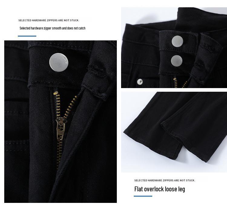 High-Quality Women's High-Waisted Micro-Flare Jeans - American Style, Korean Version, Slimming Fit for Pear-Shaped Figures