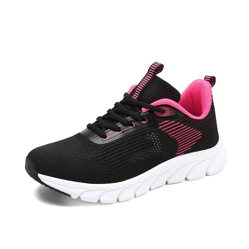 2025 new summer sports and leisure women's shoes breathable hollow comfortable breathable mesh fly-woven running shoes travel