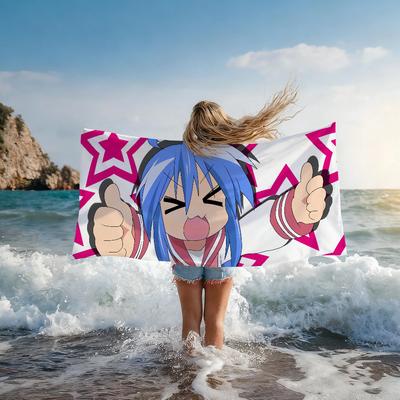 Cartoon L-Lucky S-Star Anime Towel Shower Sauna Travel Spa Quick Dry Gym Accessories Soft Large Beach Towels