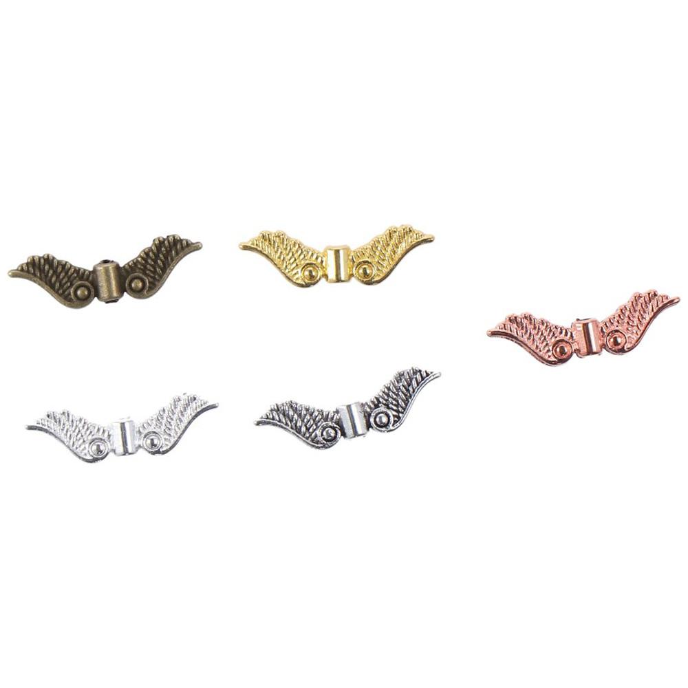 60pcs Tibetan Alloy Angel Wing Beads 6 Colors Jewelry Making Fairy Wing Spacer Beads  Bracelet