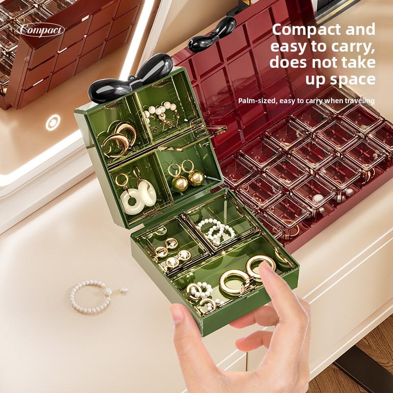 Portable, Exquisite and Compact Jewelry Box for Necklaces, Earrings, Studs, Rings, and Other Accessories, Multifunctional Anti-oxidation Storage Box