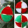 Round Soft Fabric Holiday Ornament with Ribbon Accent and Display Cord for Party Photos, Entryways and Seasonal Displays