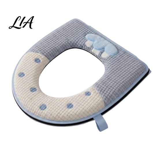Cold Weather Toilet Seat Warmers Soft Plush Cover, Thick Washable Bathroom Pad with Zipper And Easy Handle Handle, Warm Skin-Friendly Cushion