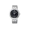 100 Meter wasserdicht Solar Quarz Stahlarmband 37,7 mm Herrenuhr schwarzes Zifferblatt SBTM335