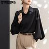 Women's Chiffon Shirt Design with Lantern Sleeves Autumn Professional Shirt