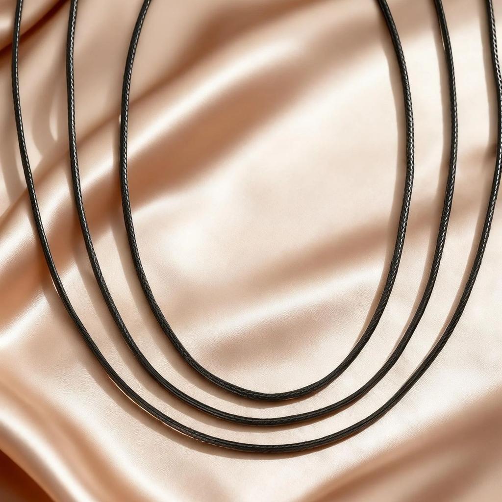 Simple Black Wax Rope Chain Necklace Stainless Steel Clasp Waterproof Braided Leather Chain Choker Trendy Jewelry for Women