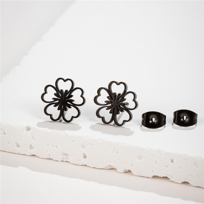 Winter Plum Blossom Earrings Studs for Women Girls Stainless Steel Jewelry Small Flower Earings Wedding Jewelry Korean