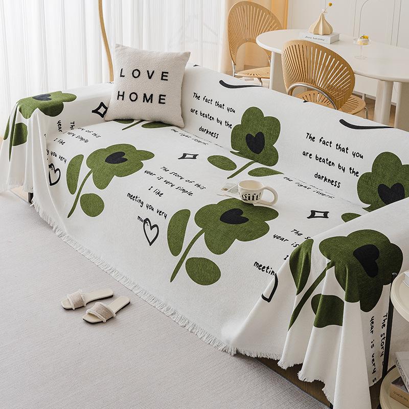 Ręcznik na sofę z szenili Cztery pory roku Uniwersalny Pokrowiec na sofę All-inclusive Pokrowiec przeciwkurzowy Salon Jednoczęściowy pokrowiec na sofę Tkanina