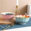 Bohemian Ceramic Noodle Bowl - High-Quality Design for Home or Commercial Use, Creative Tableware.