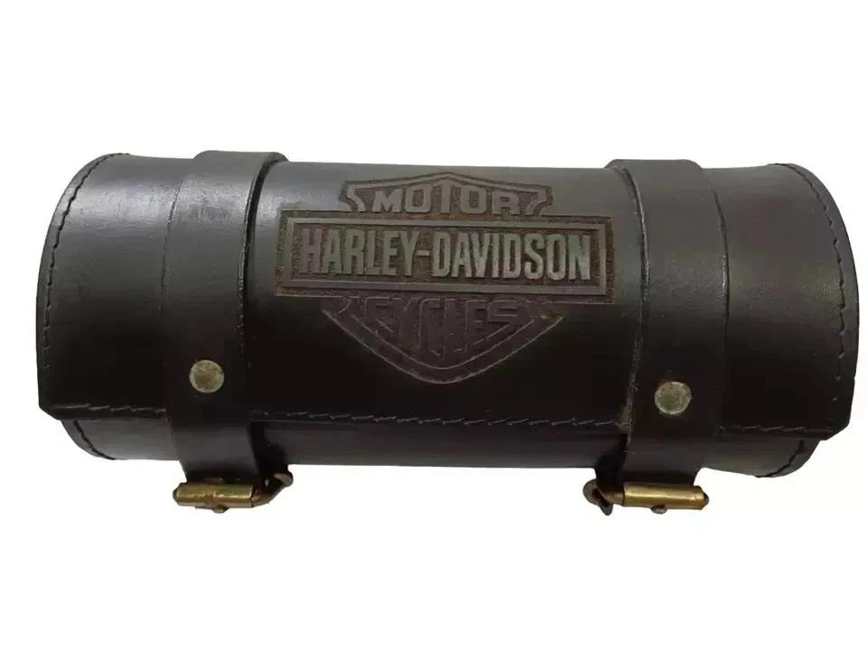 Brand New Black Color Pure Leather Tool Roll Bag For Harley Davidson Motorcycle