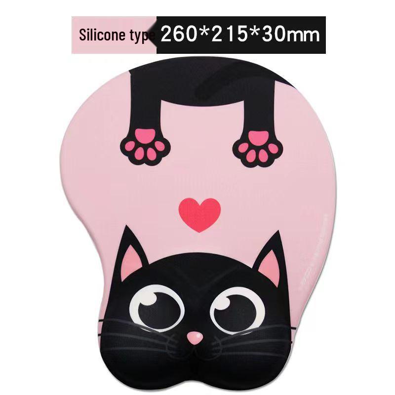 3D Cute Cartoon Silicone Wrist Rest Mouse Pad with Memory Foam
