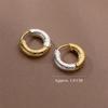 1Pair Ear Buckle Hoop Earrings Two-color Round Earrings Bicolor Earrings  Girl Women