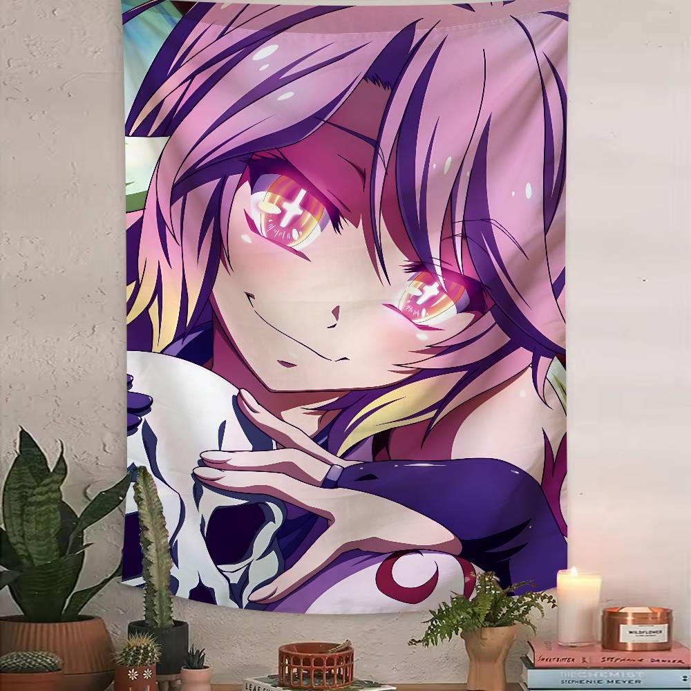 Anime No Game No Life Tapestry Bohemian Tarot Hippie Wall Hanging Dorm Kawaii Shiro Girl LARGE Wall Art for Bedroom Living Room