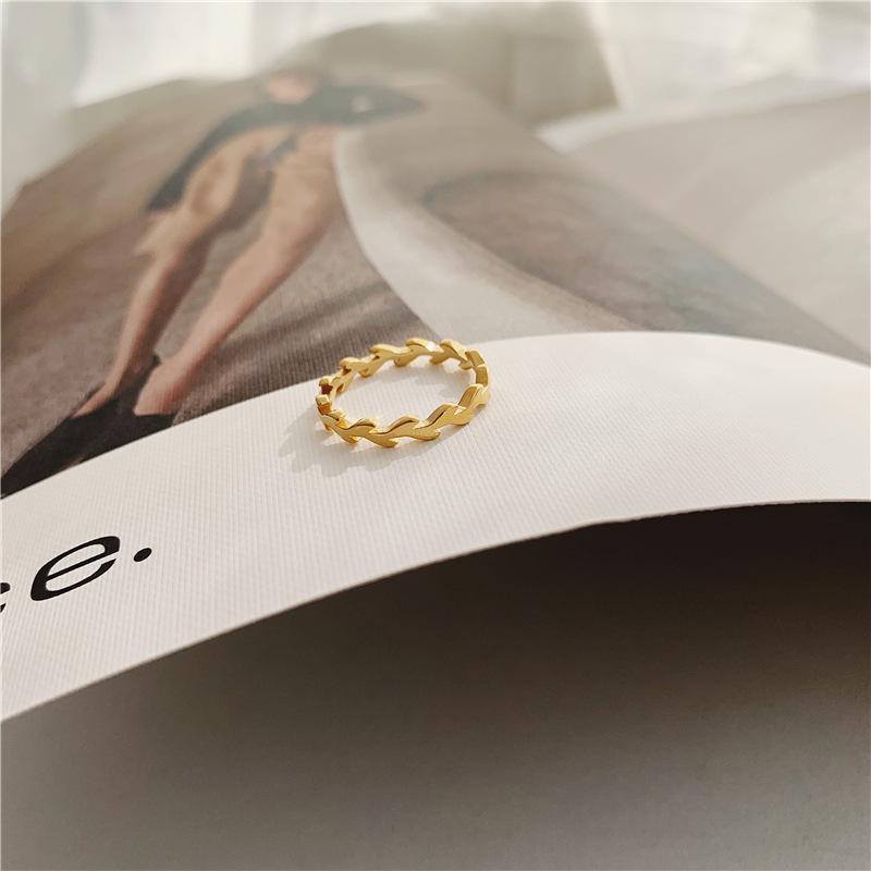 Fresh Wheat Ear Stackable Titanium Steel Ring for Women - Japanese Korean Inspired Fashion