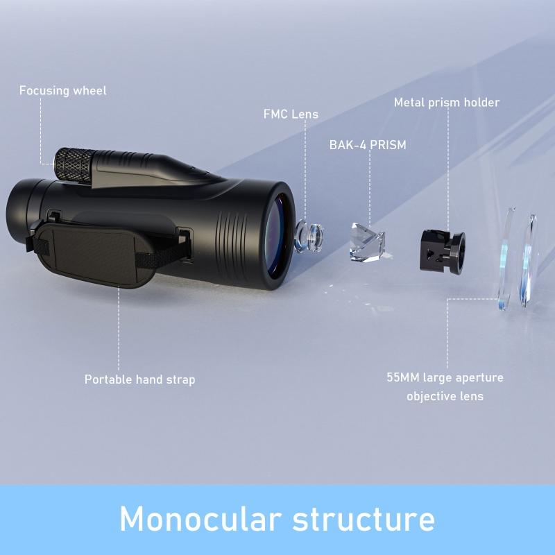 Monocular Telescope - 12x50 High Power Prism Monocular with Hand Strap for Bird Watching Camping Wildlife Secenery