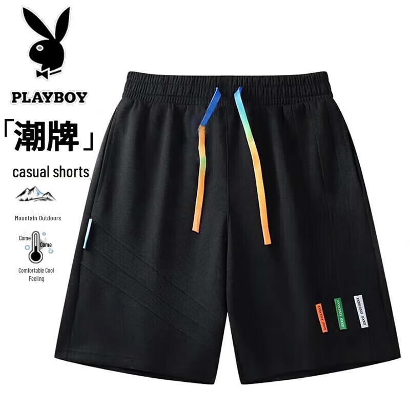 PLAYBOY Men s Summer Casual Athletic Drawstring Shorts 2XL