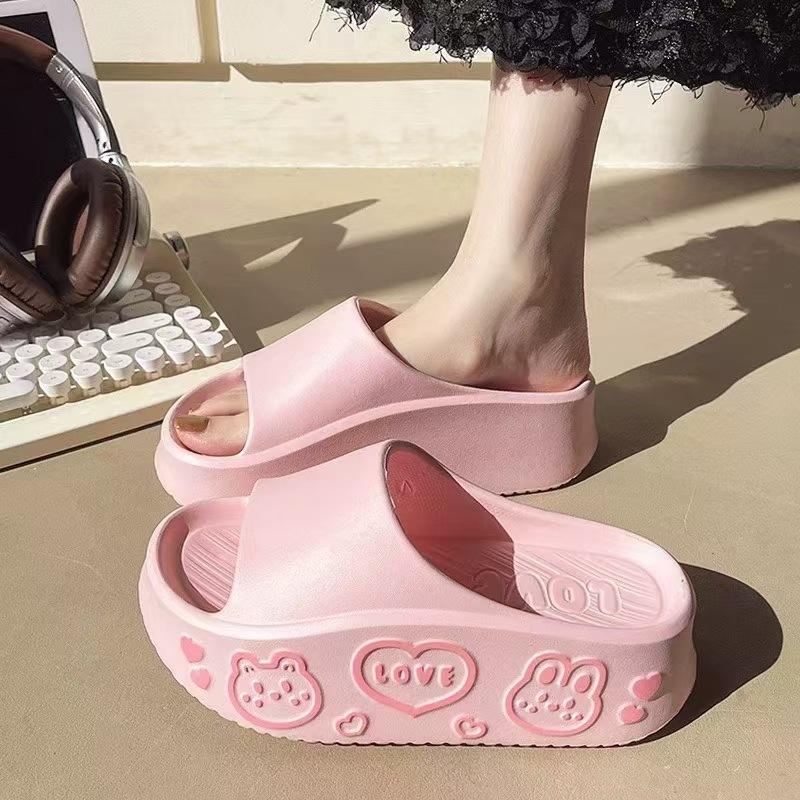 

Тапочки женские новые на толстой подошве EVA трехмерные тапочки с кроликом женские весенне-летние модные тапочки с одним ремешком 40/41