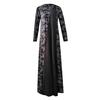Women Dubai Arabian Floral Print Long Dress Muslim Dress Islamic Long Dress