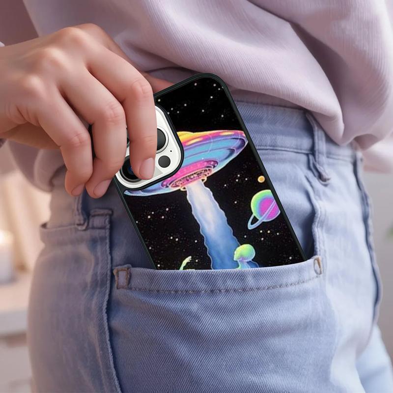 Aesthetics Cartoon alien Phone Case For iPhone 17 Air 15 16e 14 13 Pro Max Coque 12 11 Pro Max PLUS cover
